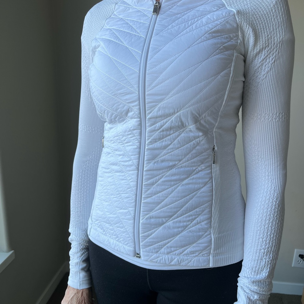Athleta White Quilted Jacket